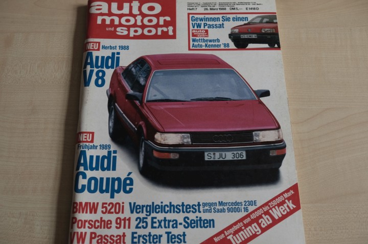 Deckblatt Auto Motor und Sport (07/1988)